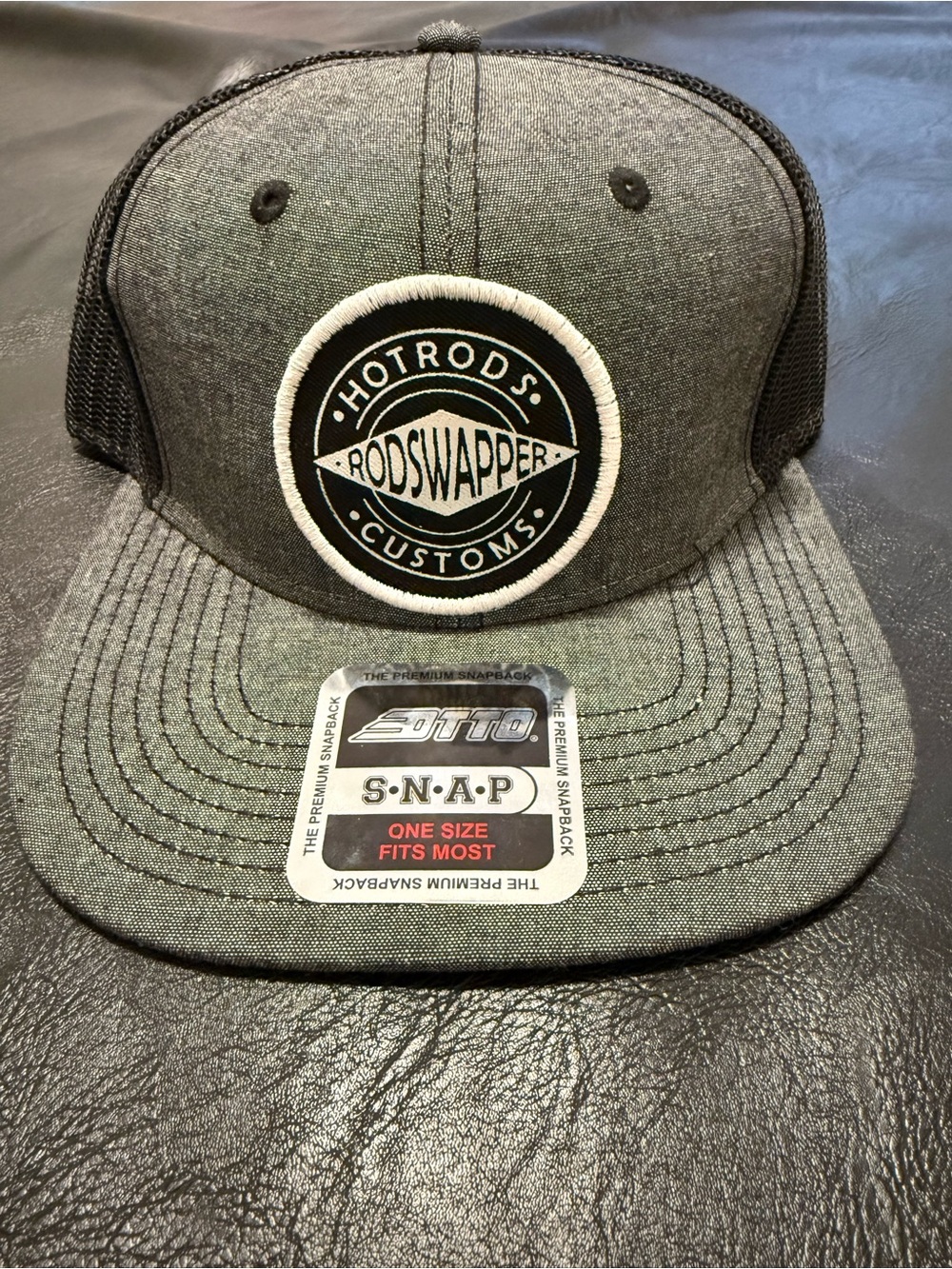 OTTO Gray and Black Rodswapper Hotrods Customs Snapback Hat